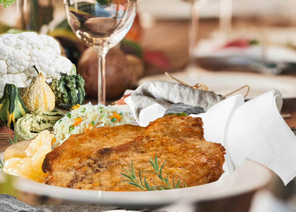 A plate of food with meat and vegetables on it.